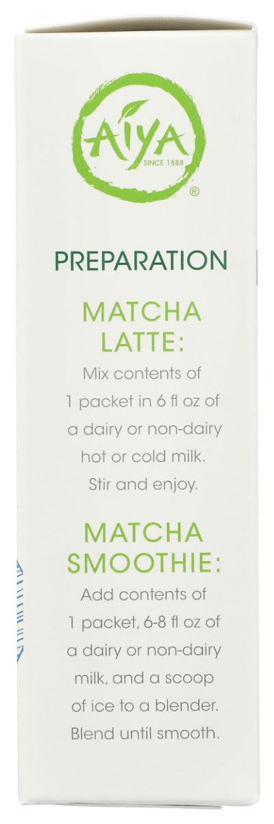 Aiya: Sugar Free Sweetened Matcha To Go Sticks  10Ct, 1.44 Oz