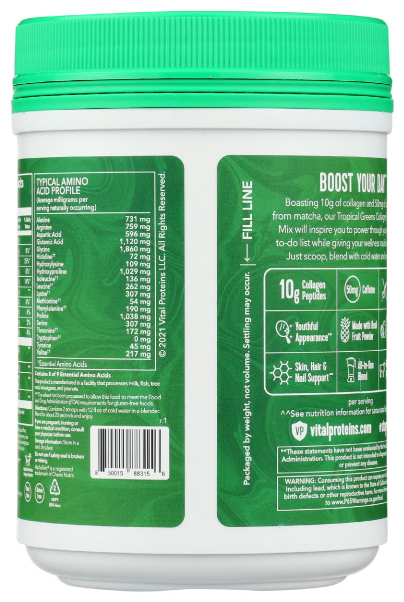 Vital Proteins: Collagen Greens Tropical, 13.6 Oz