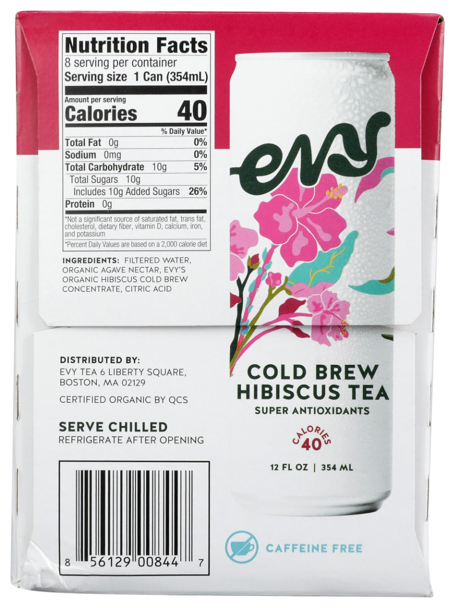 Evy Tea: Cold Brew Hibiscus Tea 8 Count, 96 Fo