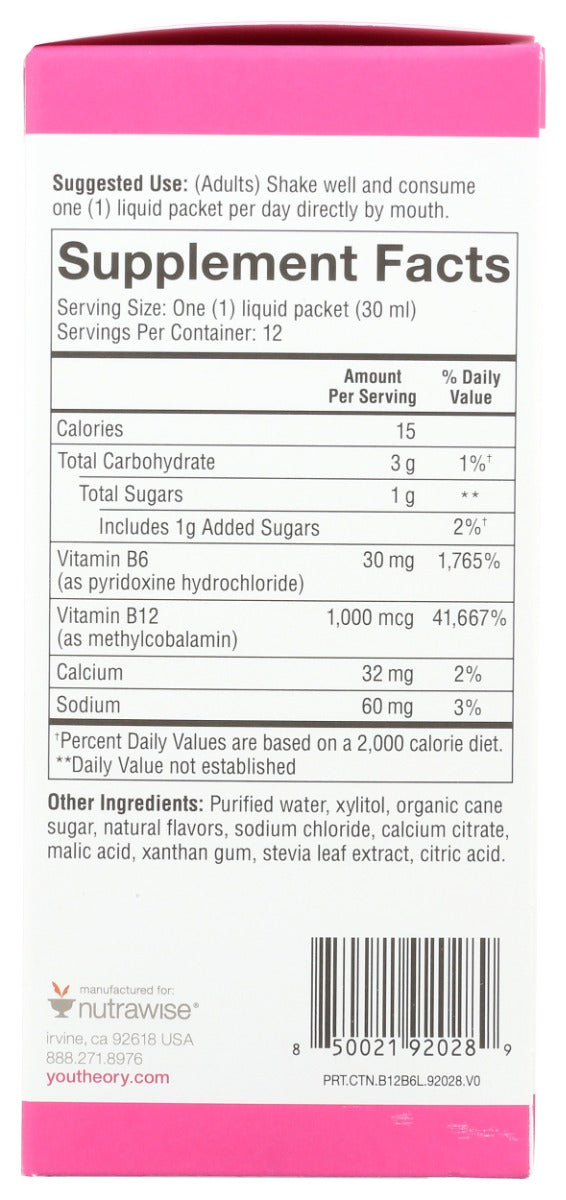 Youtheory: B12b6 Liquid, 12 Fo