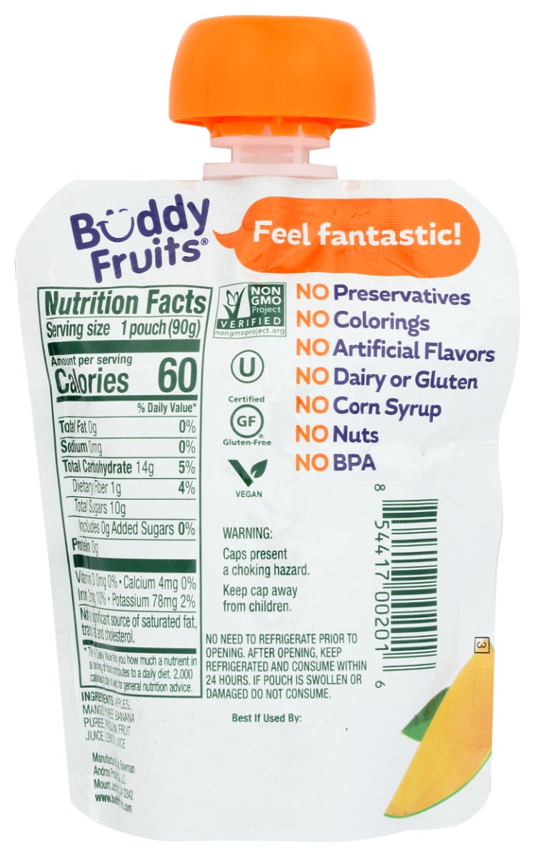 Buddy Fruits: Mango Banana And Passion Blended Fruits, 3.2 Oz