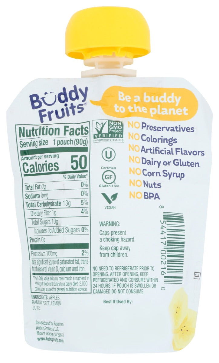 Buddy Fruits: Banana And Apple Blended Fruits, 3.2 Oz