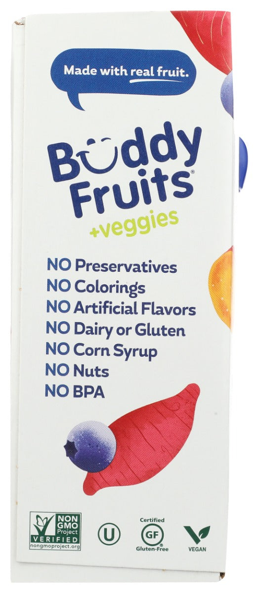 Buddy Fruits: Blueberry Sweet Potato And Apple 4 Pouches Blended Fruits And Vegetables, 12.8 Oz