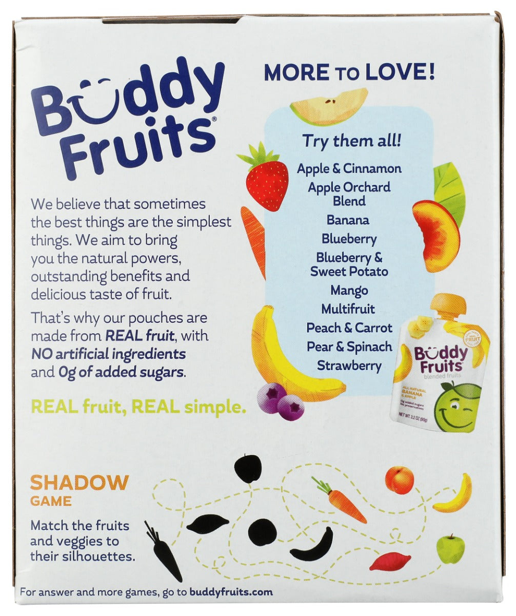 Buddy Fruits: Banana And Apple 4 Pouches Blended Fruit, 12.8 Oz