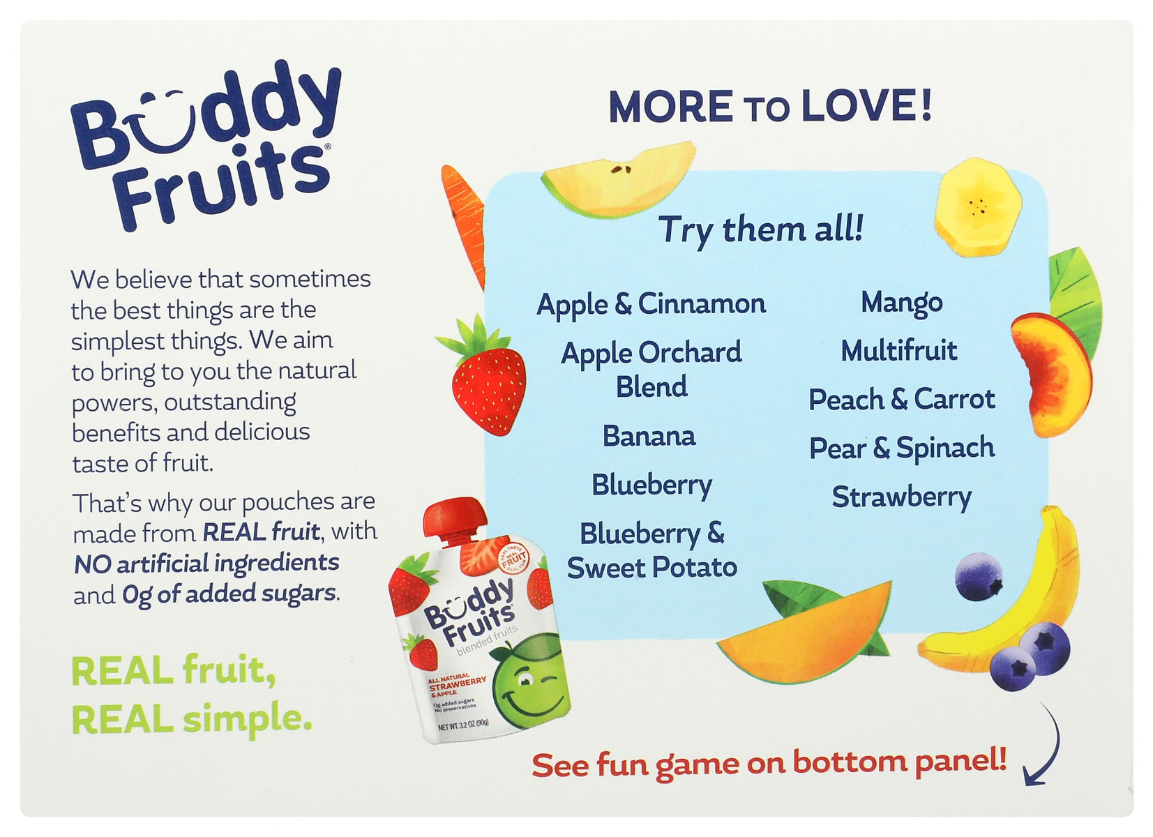 Buddy Fruits: Strawberry And Apple 12 Pouches Blended Fruits, 38.4 Oz