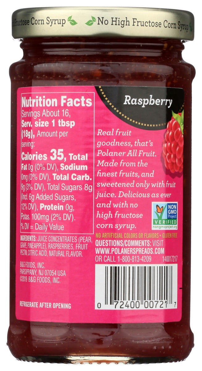 Polaner: Fruit Spread Red Raspberry, 10 Oz