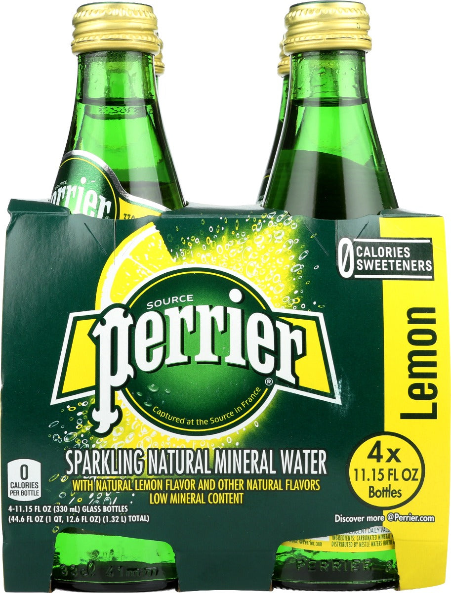 Perrier: Lemon Sparkling Natural Mineral Water 4 Pack, 44.6 Fo