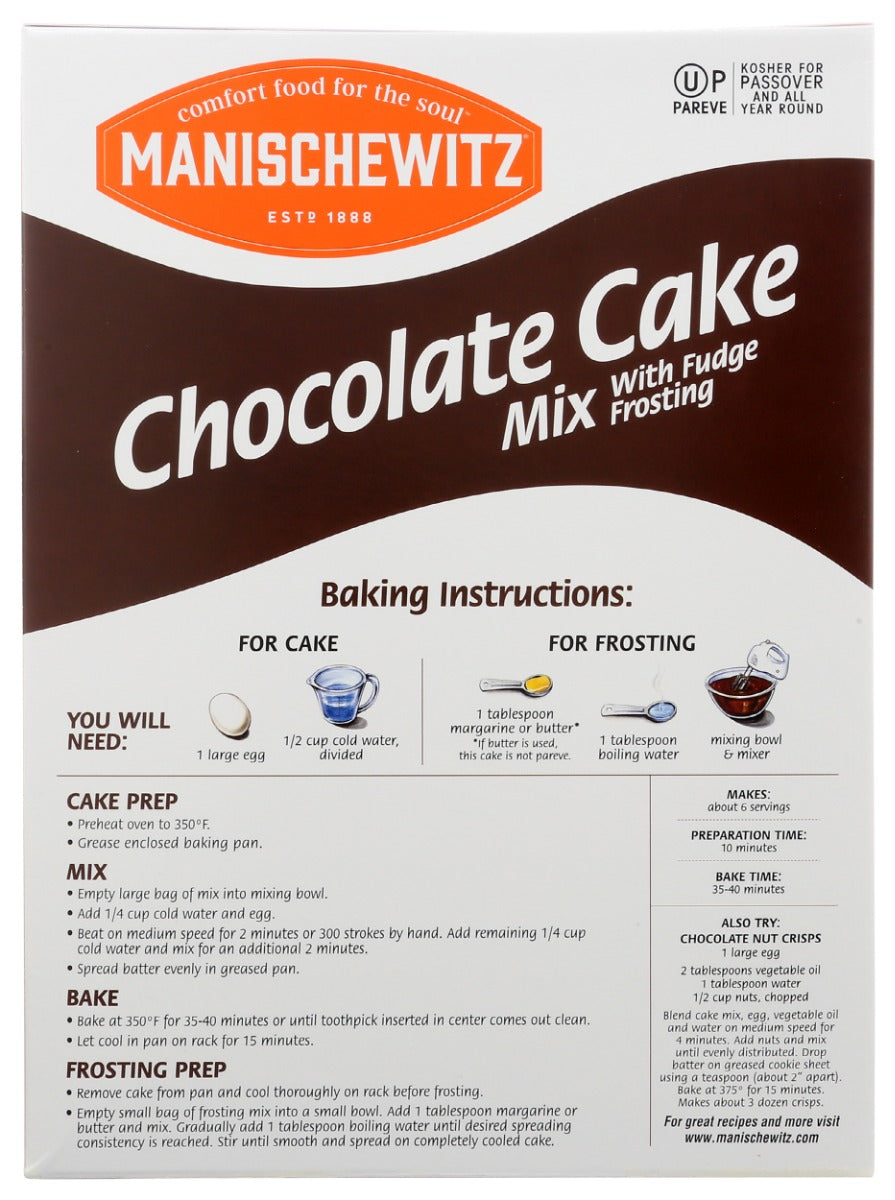 Manischewitz: Chocolate Cake Mix With Fudge Frosting, 12 Oz