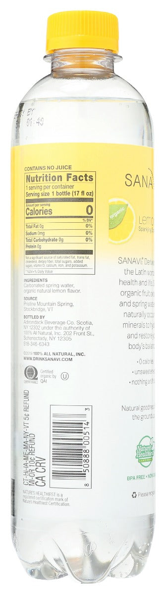 Sanavi: Lemon Sparkling Spring Water, 17 Fo