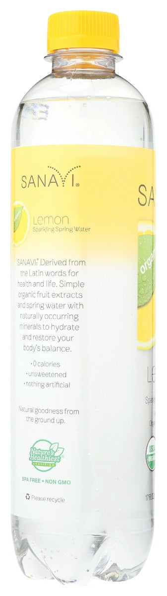 Sanavi: Lemon Sparkling Spring Water, 17 Fo