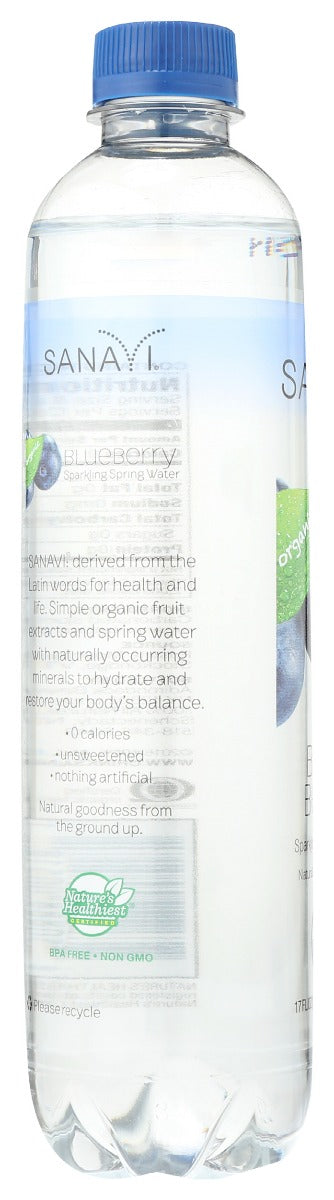 Sanavi: Blueberry Sparkling Spring Water, 17 Fo