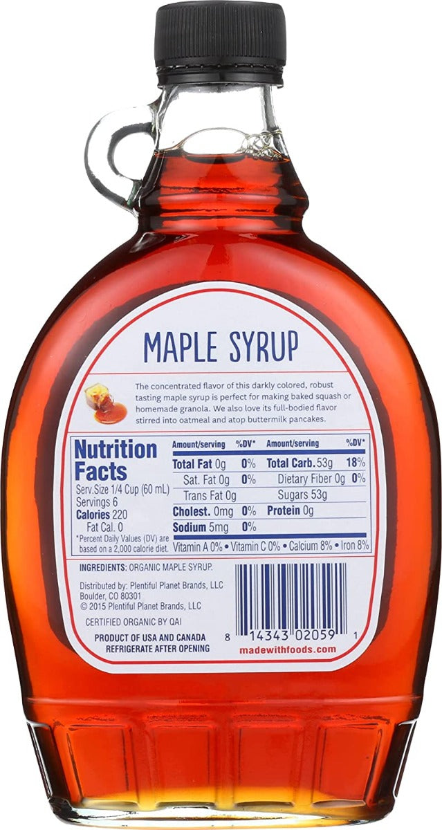 Made With: Syrup Maple Grd A Dark Org, 12 Fo