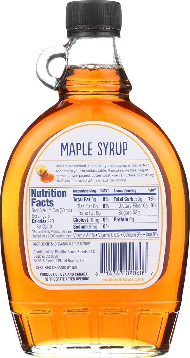 Made With: Syrup Maple Grade A Amber Organic, 12 Fo