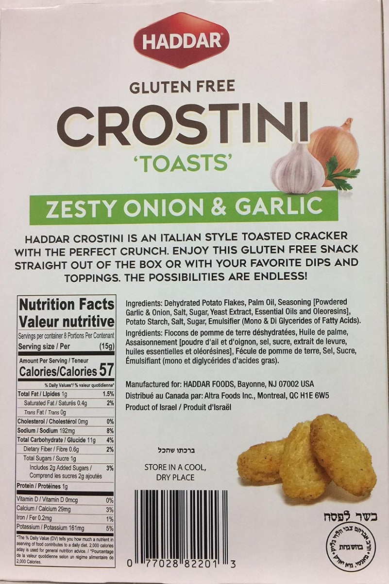 Haddar: Crostini Toasts Zesty Onion & Garlic , 4 Oz