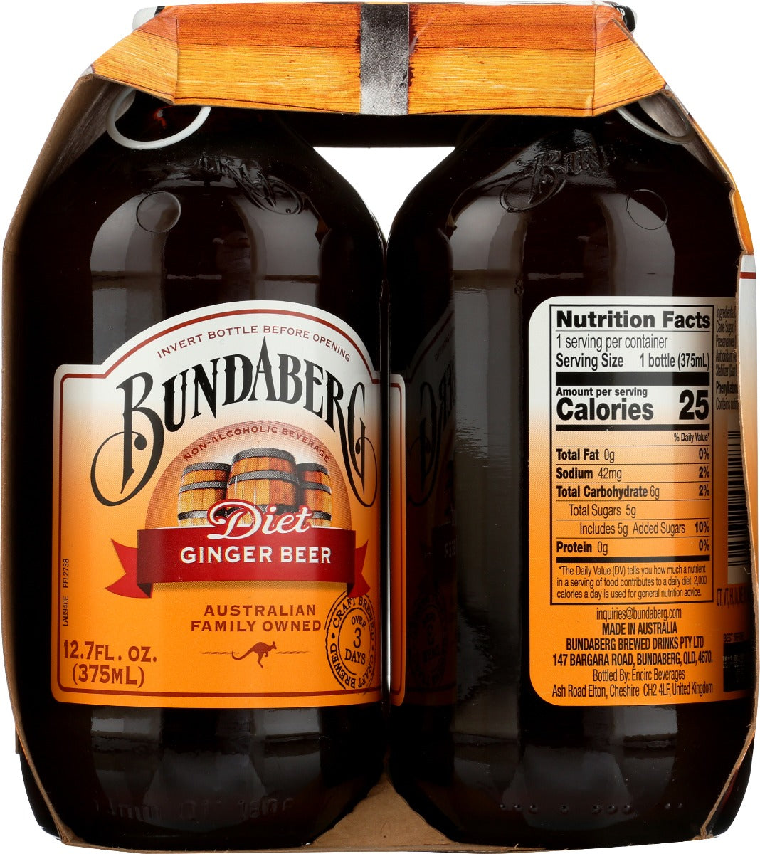 Bundaberg: Soda Gngr Beer Diet 4Pk, 1500 Ml