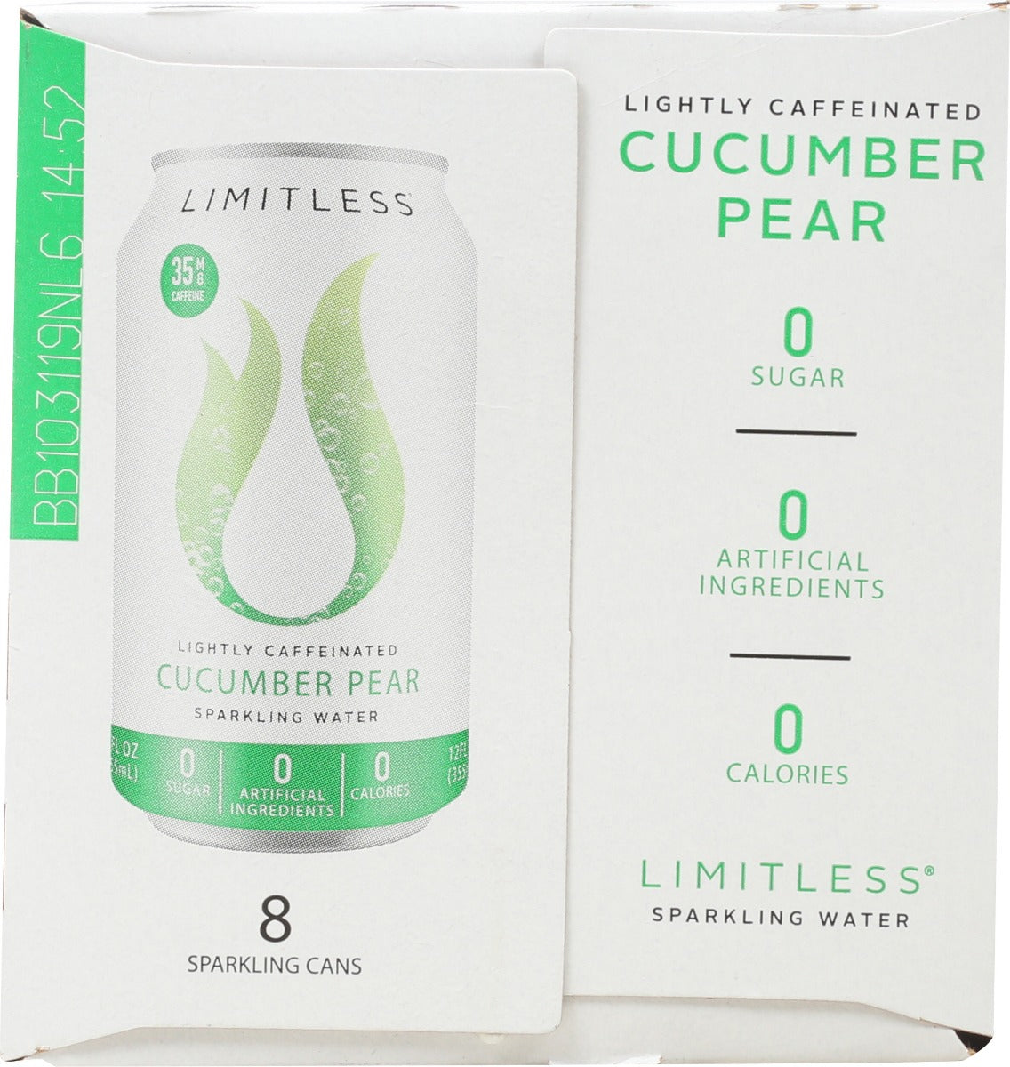 Limitless: Cucumber Pear Sparkling Water 8 Pk, 96 Fo