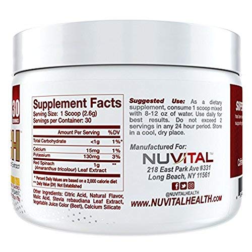 Nuvital Health: Super Spinach Lemon Iced Tea Powder, 2.75 Oz