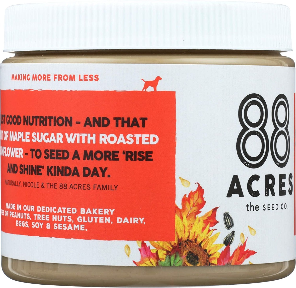 88 Acres: Maple Sunflower Seed Butter, 14 Oz