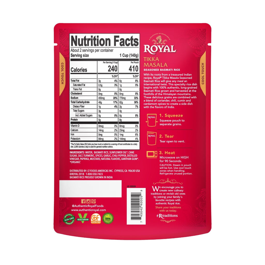 Royal: Tikka Masala Seasoned Basmati Rice, 240 Gm