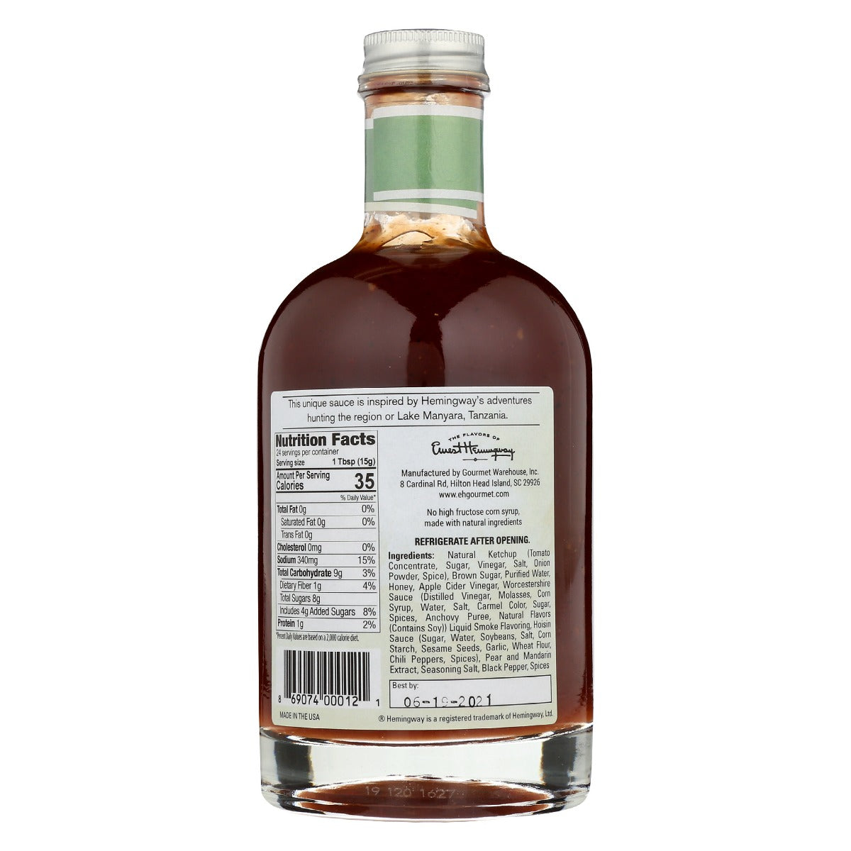 The Flavors Of Ernest Hemingway: The Hunt Bbq Sauce, 375 Ml