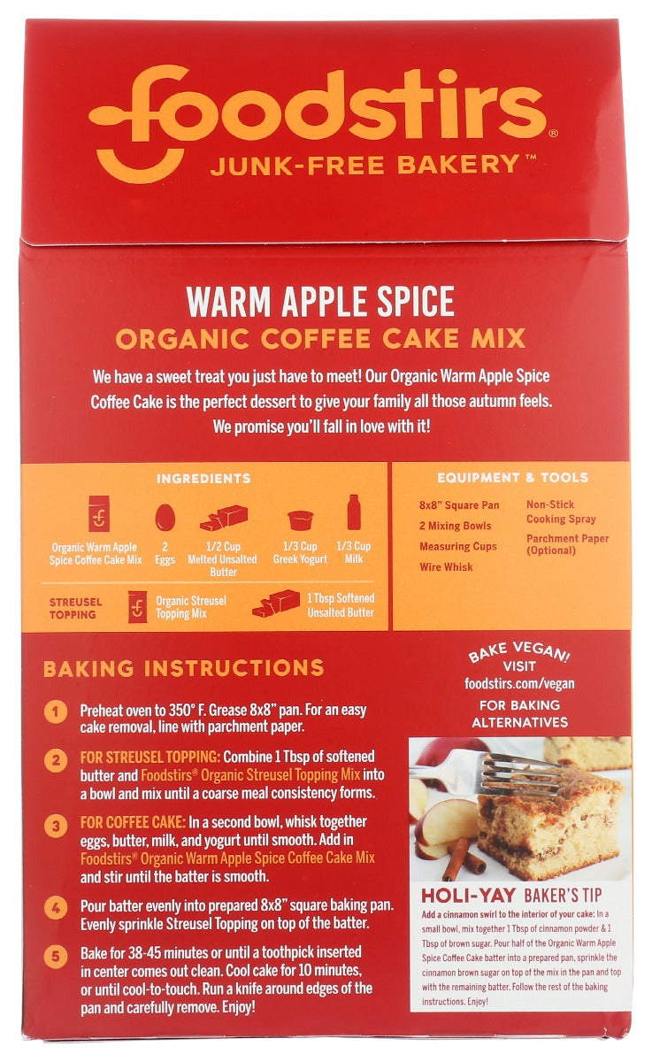 Foodstirs: Organic Warm Apple Spice Coffee Cake Mix, 20.5 Oz