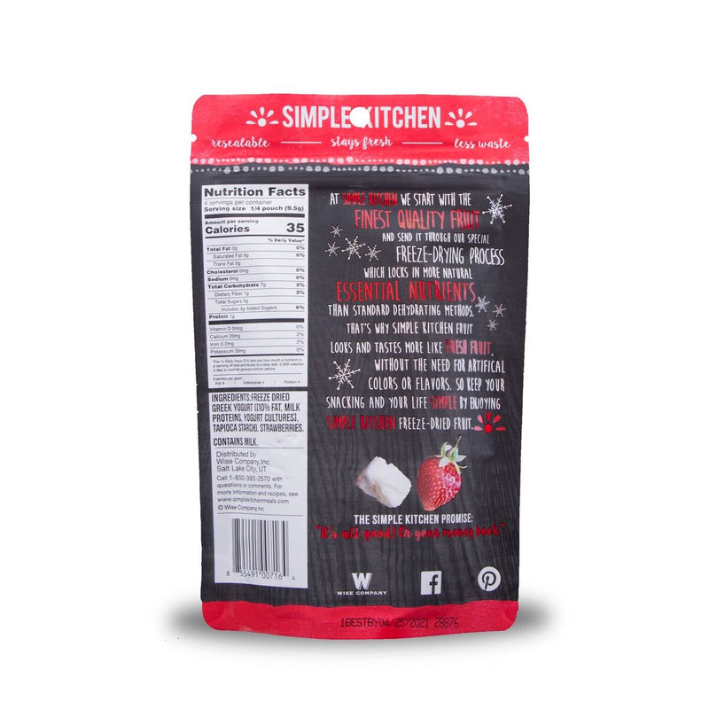 Simple Kitchen: Freeze Dried Strawberry & Yogurt Real Fruit Snacks, 1.34 Oz