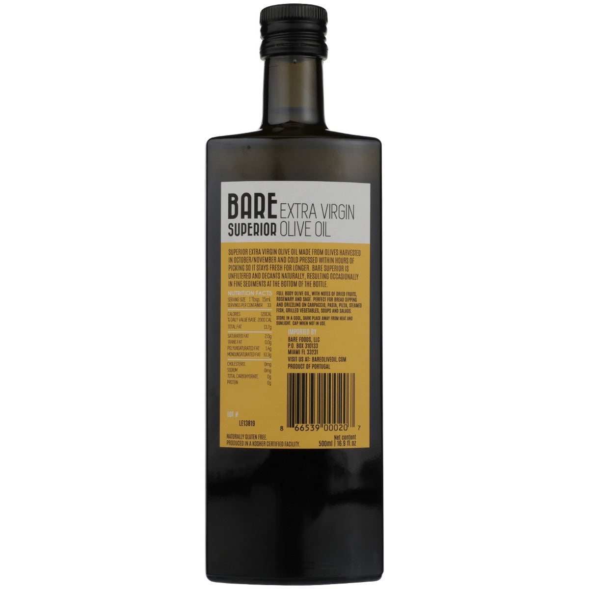 Bare: Superior Extra Virgin Olive Oil, 16.9 Fo