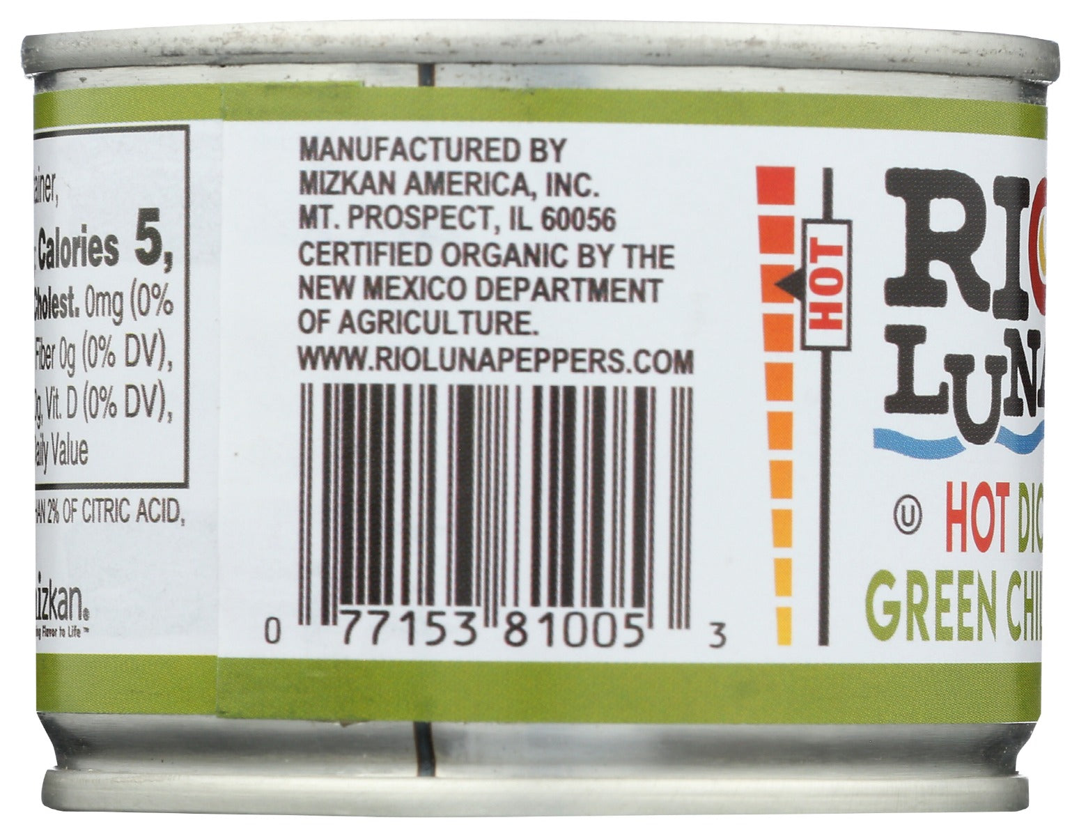 Rio Luna: Organic Hot Diced Green Chiles, 4 Oz