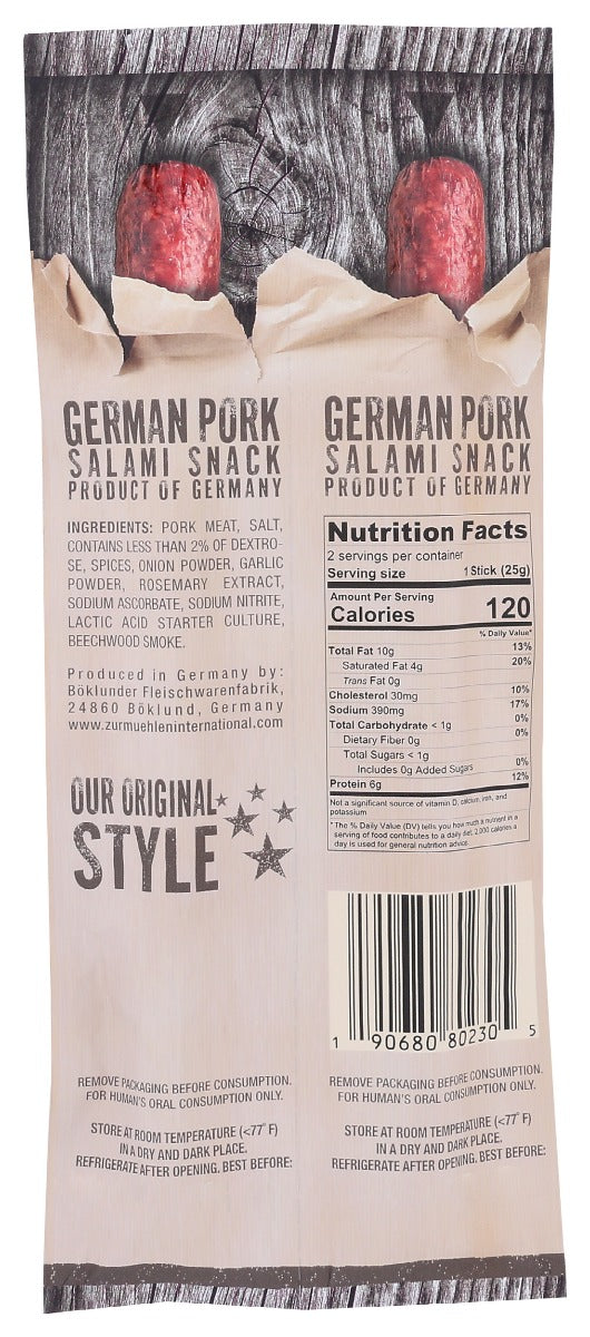 Boklunder: German Pork Salami Snack, 1.76 Oz