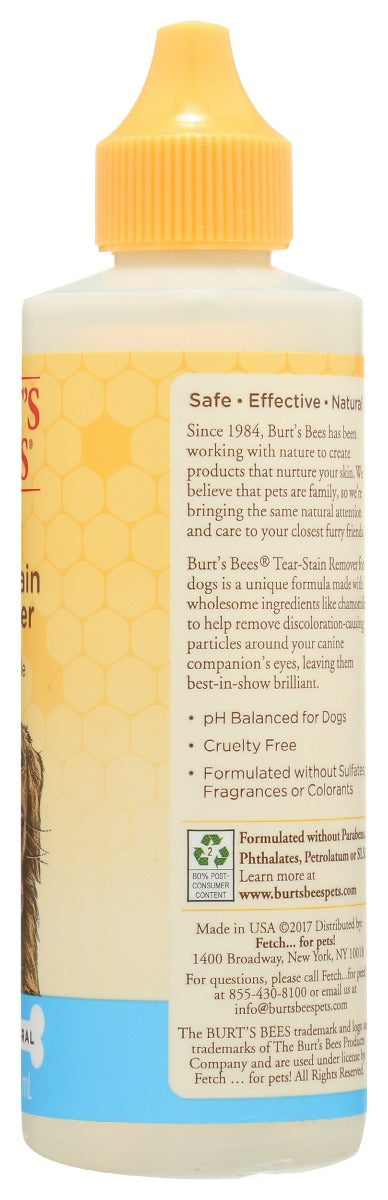 Burts Bees Natural Pet Care: Tear Stain Remover With Chamomile, 4 Oz