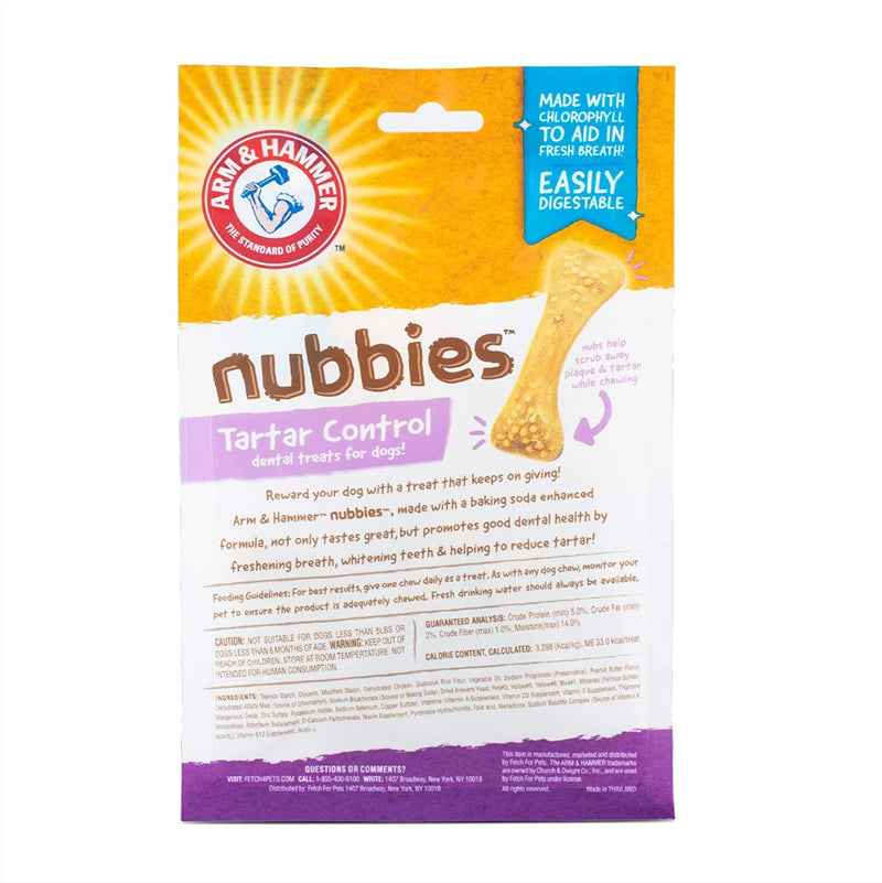 Arm & Hammer: Nubbies Tartar Control Dental Treat For Dogs Peanut Butter Flavor, 20 Pc