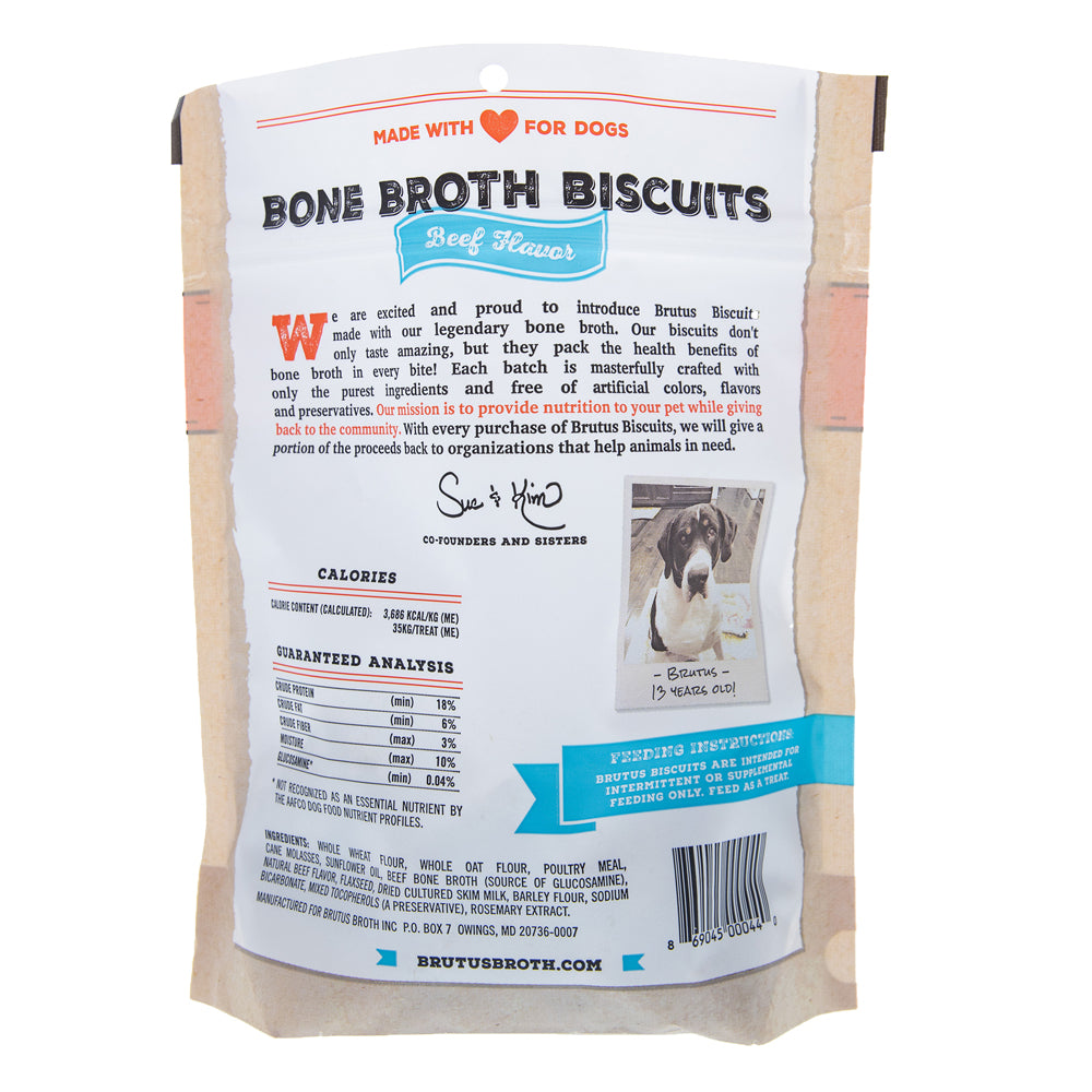 Brutus Broth: Bone Broth Biscuit Beef Flavor, 8 Oz