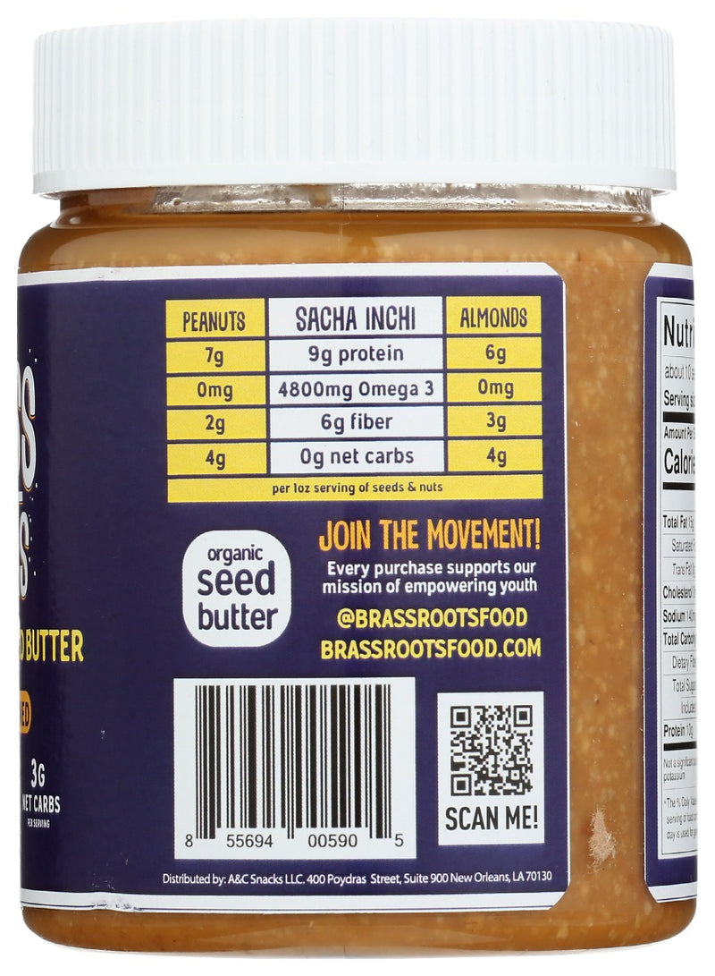 Brass Roots: Unsweetened Sachi Inchi Seed Butter, 12 Oz