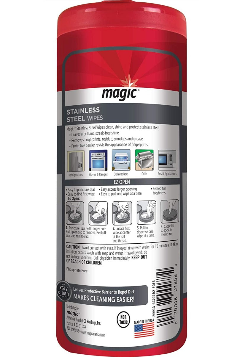 Magic: Stainless Steel Wipes, 30 Pc