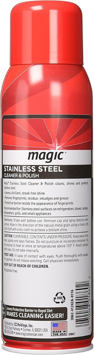 Magic: Stainless Steel Cleaner & Polish Aerosol, 17 Oz