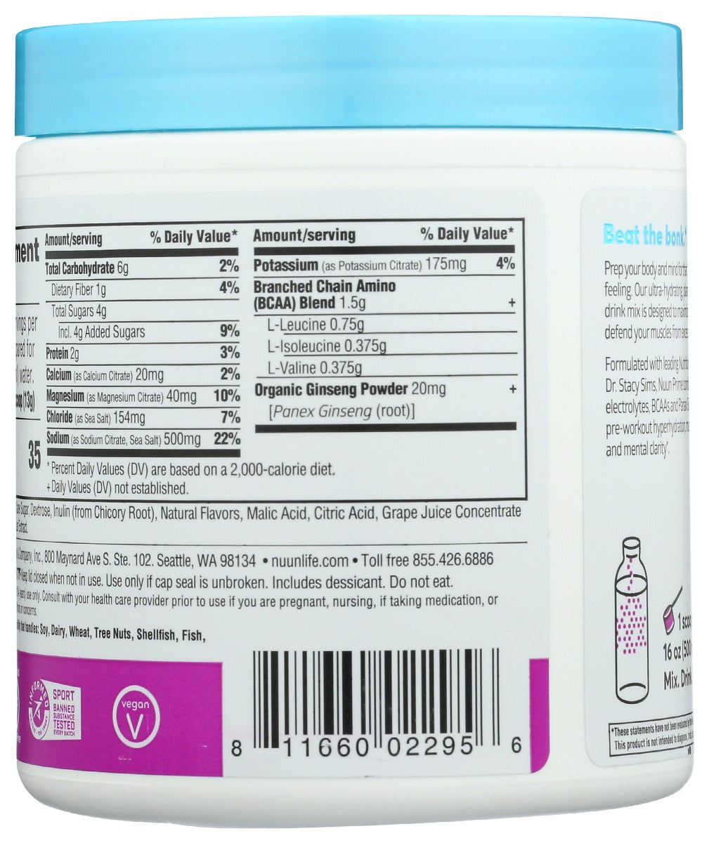 Nuun: Pre Sweat Prime Caffeine Free Fresh Berry, 9 Oz