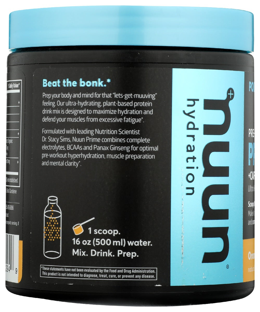 Nuun: Pre Sweat Prime Caffeine Orange Flavored, 9 Oz