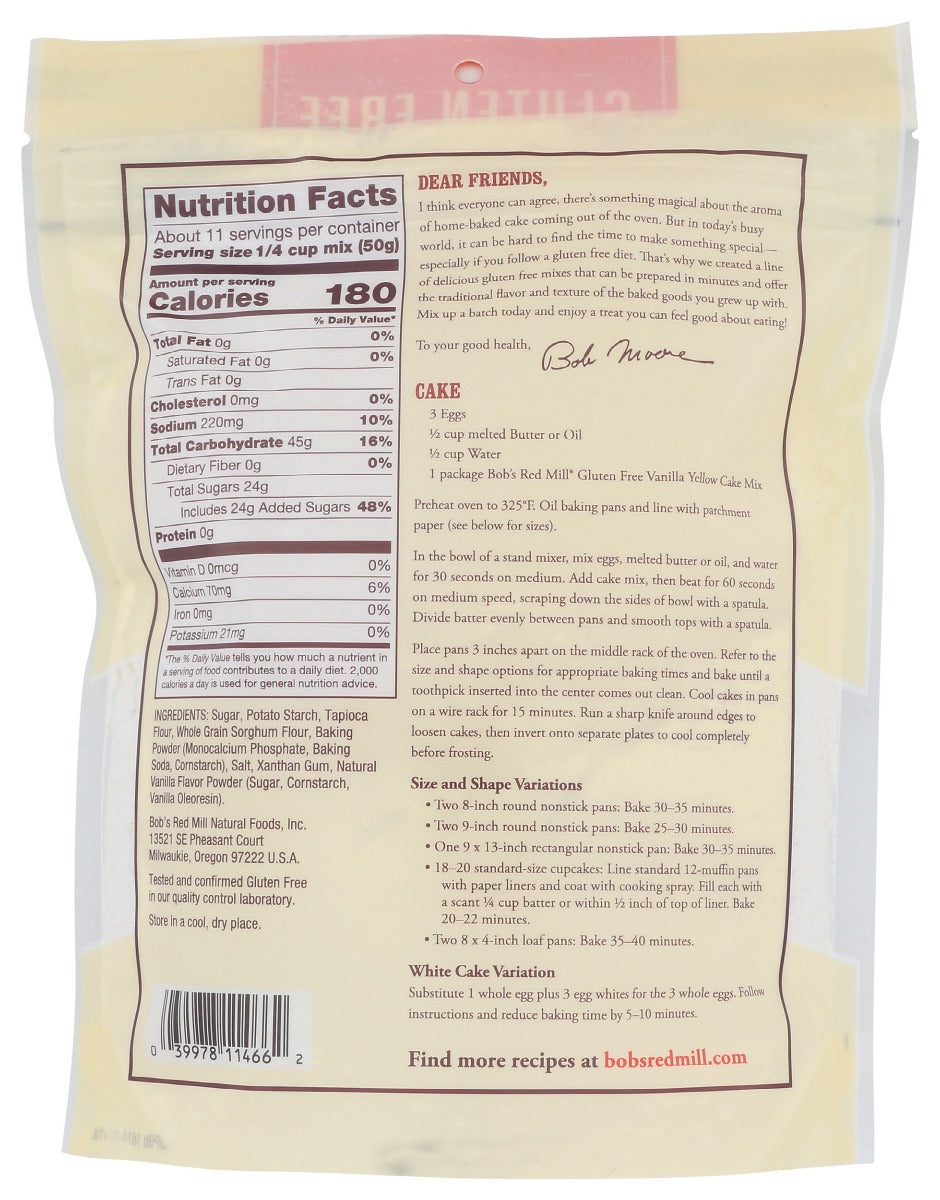 Bobs Red Mill: Vanilla Yellow Cake Mix, 19 Oz