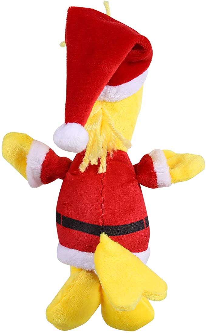 Peanuts Holiday: Holiday Woodstock Santa Plush Dog Toy With Squeaker, 1 Ea