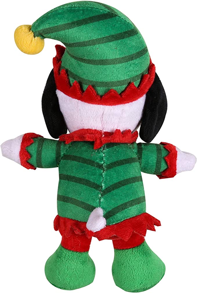 Peanuts Holiday: Holiday Snoopy Elf Plush Dog Toy With Squeaker, 1 Ea