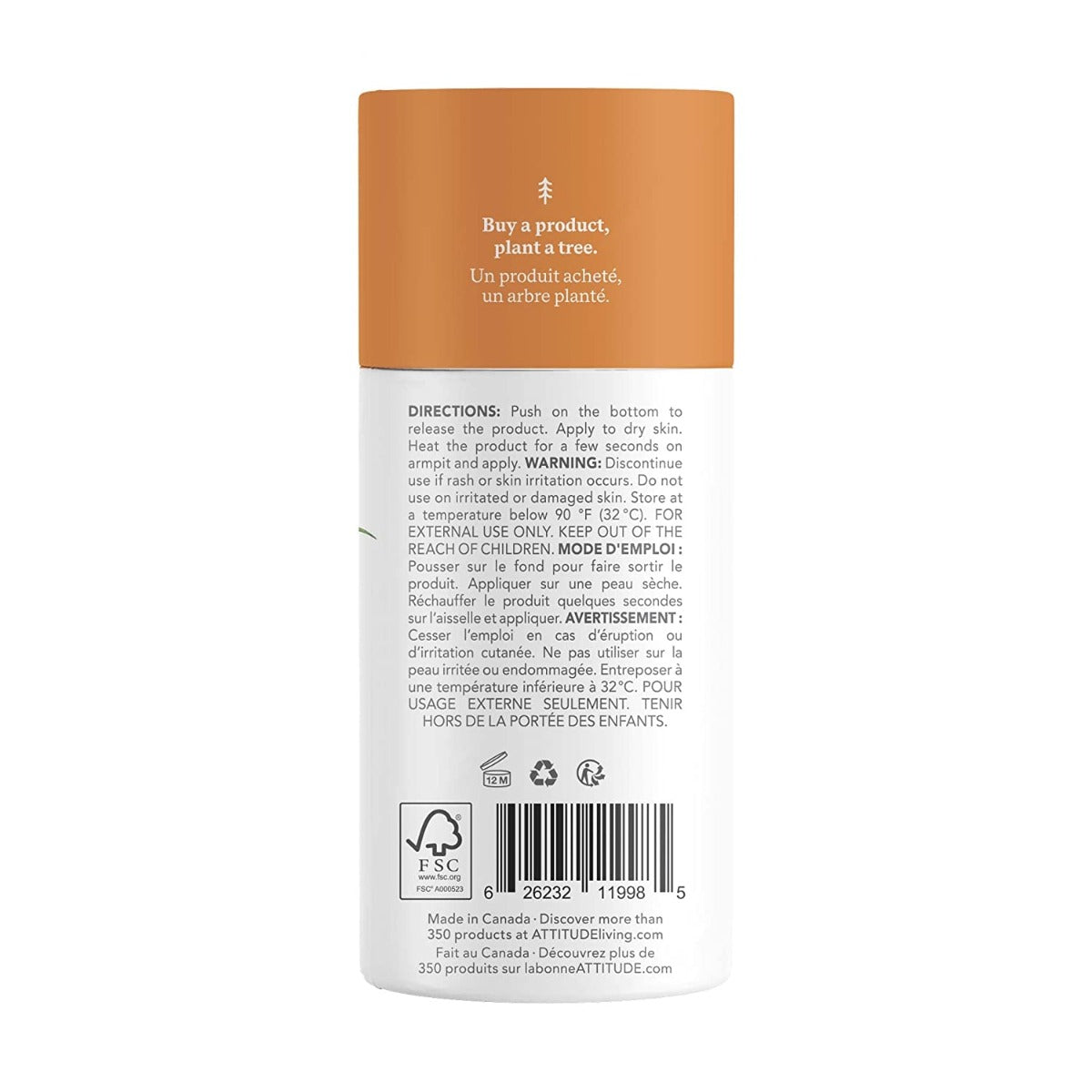 Attitude: Super Leaves Orange Leaves Deodorant , 3 Oz