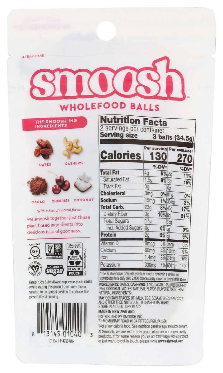 Smoosh: Cherry Cashew And Cacao Brownie, 2.43 Oz