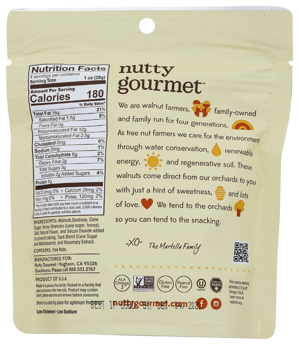 The Nutty Gourmet: Honey Walnuts, 4 Oz