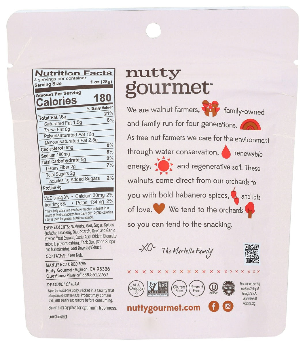 The Nutty Gourmet: Habanero Walnuts, 4 Oz