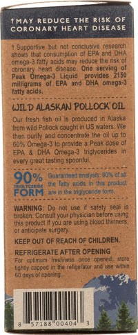 Wileys Finest: Peak Omega 3 Liquid Wild Alaskan Fish Oil, 4.23 Oz