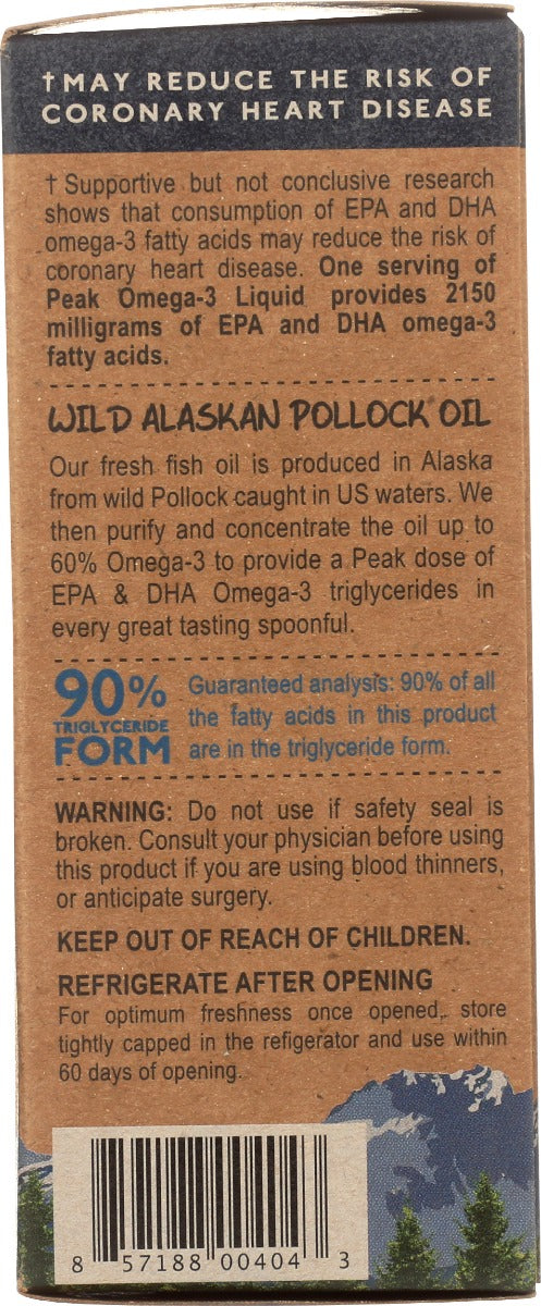 Wileys Finest: Peak Omega 3 Liquid Wild Alaskan Fish Oil, 4.23 Oz