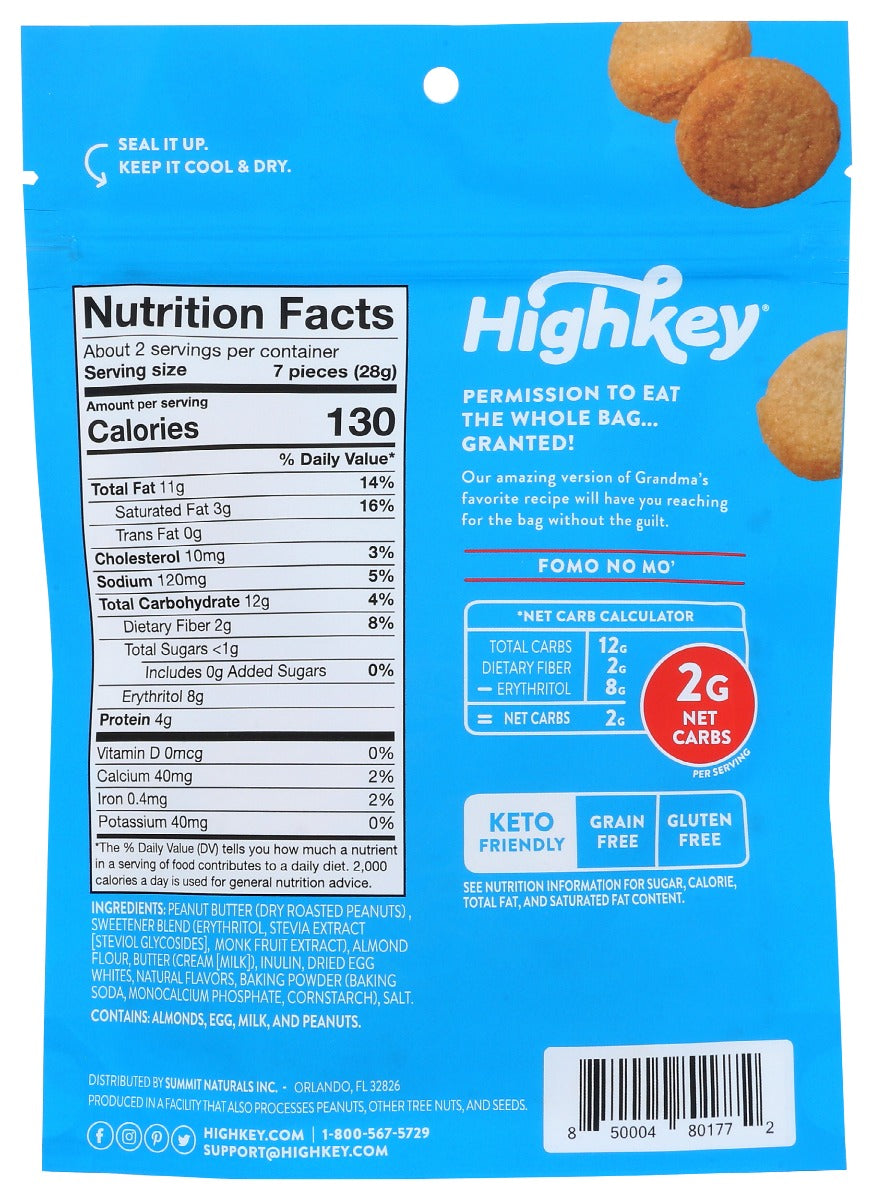 High Key Snacks: Mini Cookies Peanut Butter, 2 Oz