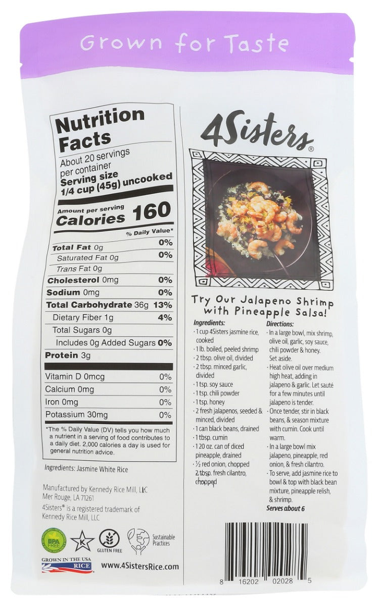 4Sisters: Rice Long Grain Jasmine, 2 Lb