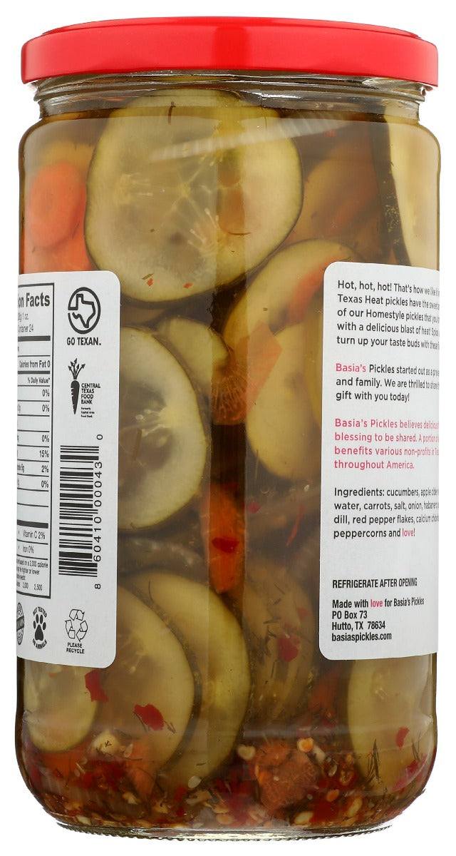 Basias Pickles: Texas Heat Pickles, 24 Oz