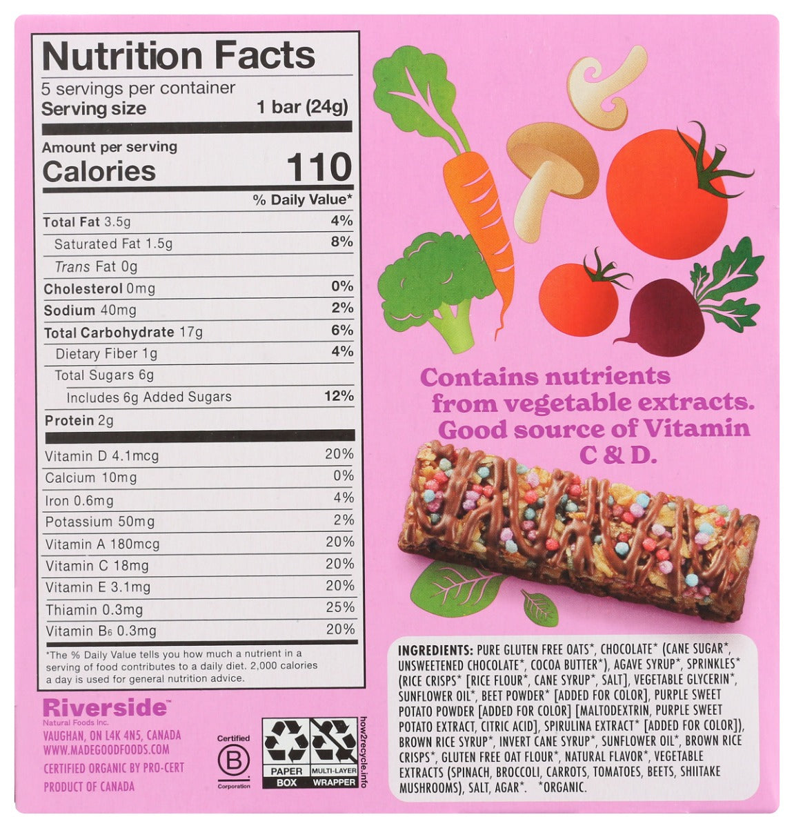 Madegood: Birthday Cake Chocolate Drizzled Granola Bars, 4.2 Oz